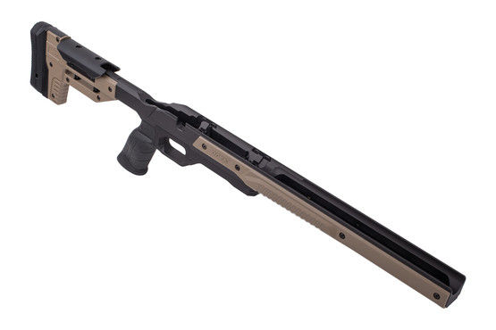 Oryx Sportsman Rifle Chassis Fits Ruger American SA in FDE is made from 6061 aluminum